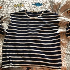 Blue and White Striped Lane Bryant Sweater